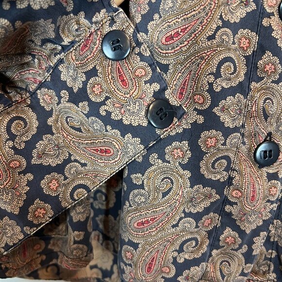 Vintage Escada Silk Blouse Top Paisley Print - Picture 6 of 11